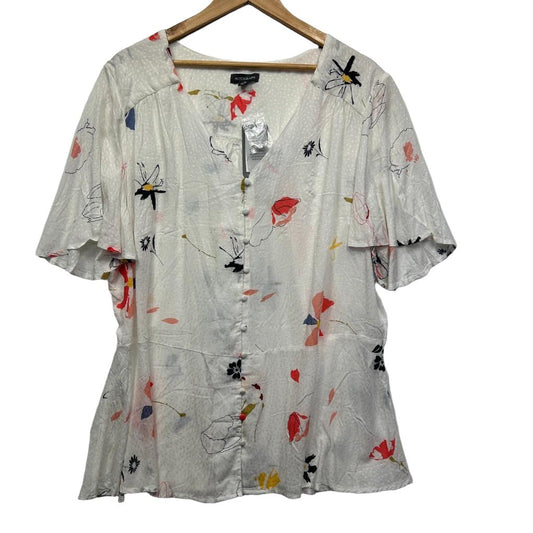 Autograph White Floral Top - Size 20