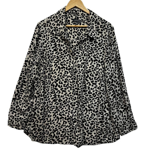 Autograph White Leopard Print Top - Size 18