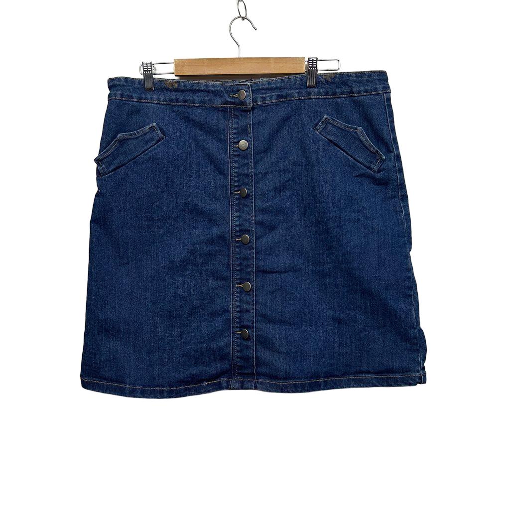 Rockmans Blue Denim Skirt - Size 18 (Fault - marks)