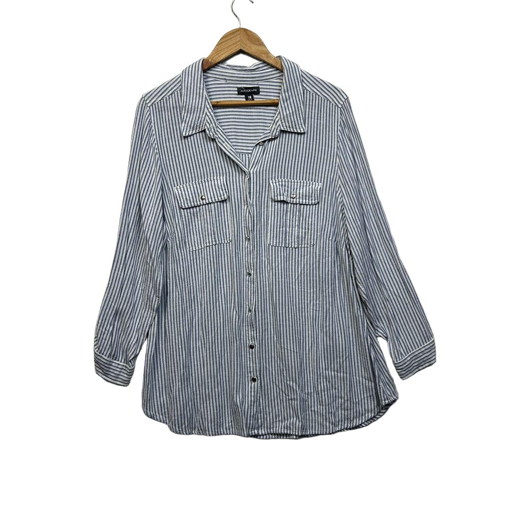 Autograph Blue Striped Shirt - Size 18