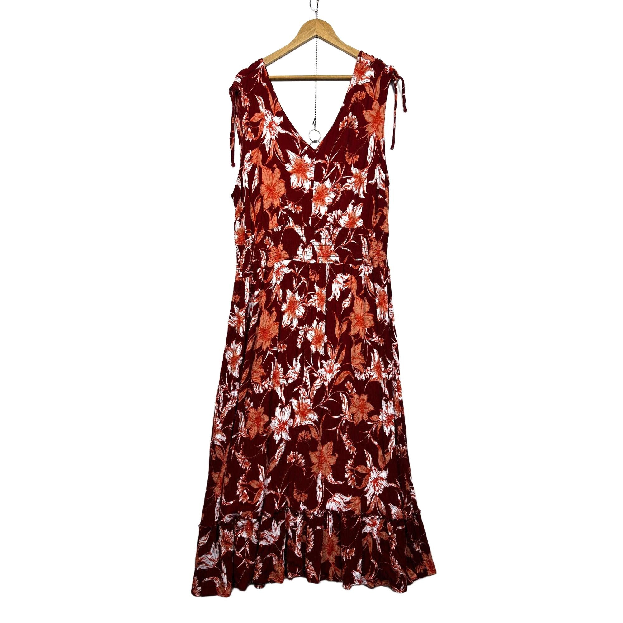 Autograph Red Floral Dress - Size 20
