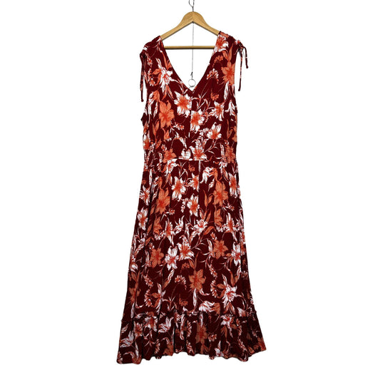 Autograph Red Floral Dress - Size 20