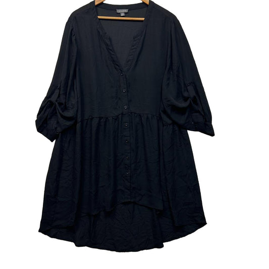 Autograph Black Button Up Top - Size 24