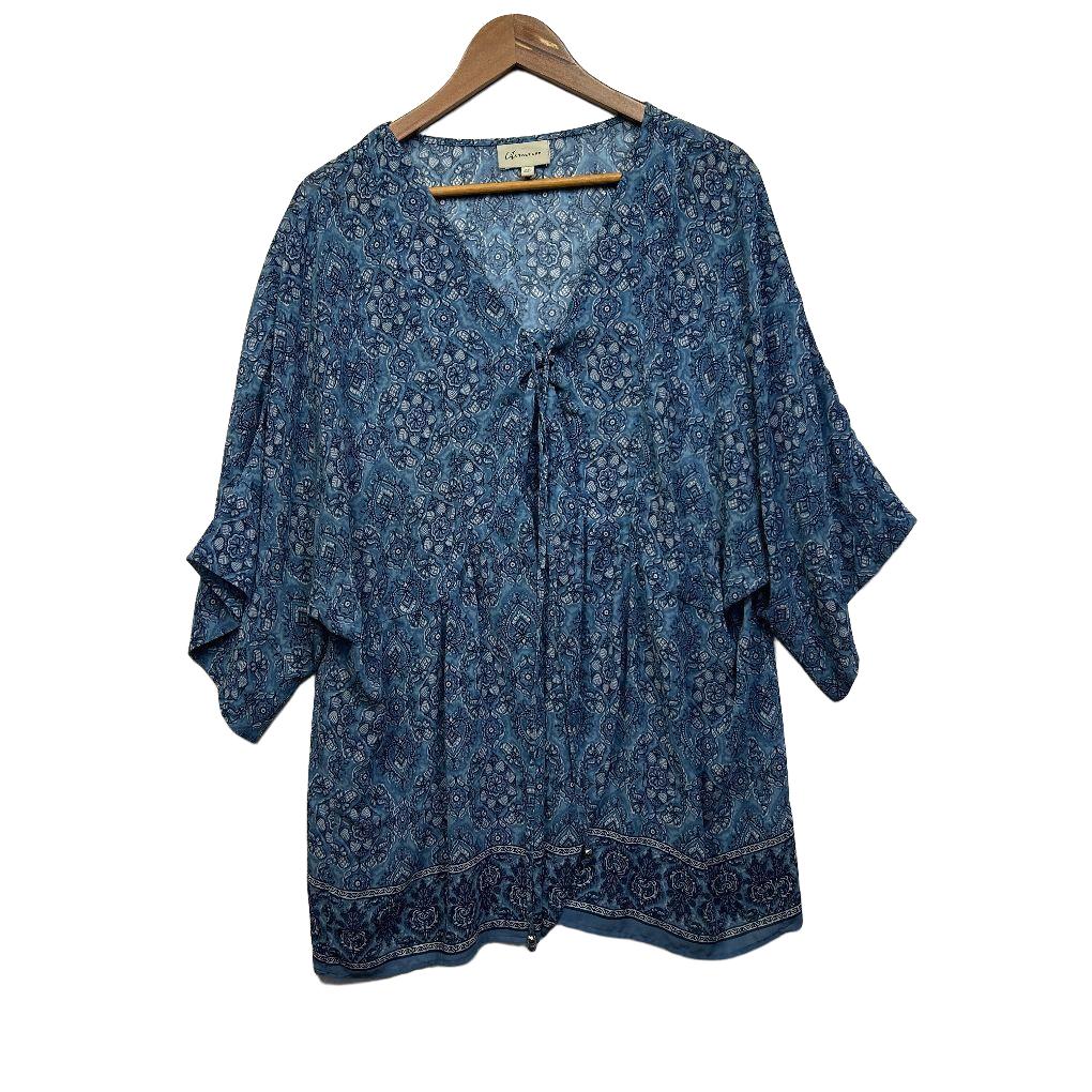 Autograph Blue Paisley Top - Size 20