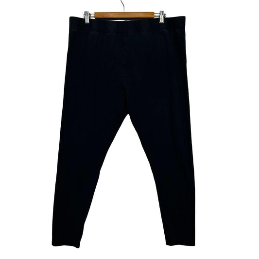 Avella Black Cotton Legging Pants - Size 22