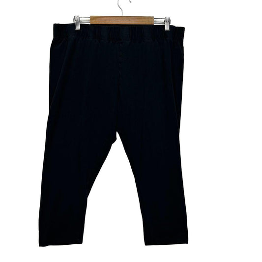 Avella Black Cotton Legging Pants - Size 22
