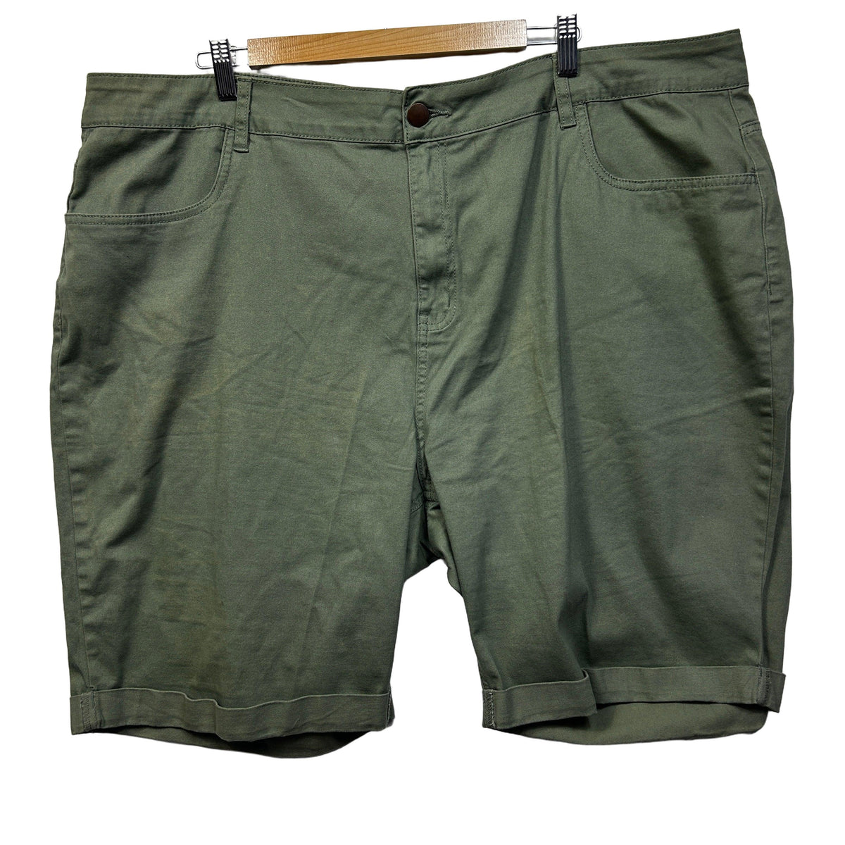 Avella Khaki Plus Size Cotton Shorts - Size 26