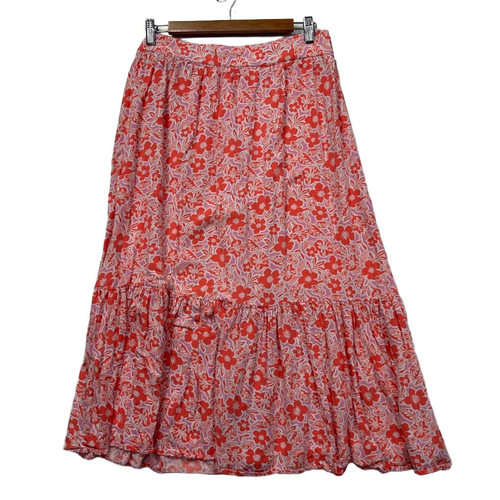 Avella Red Floral Skirt - Size 18