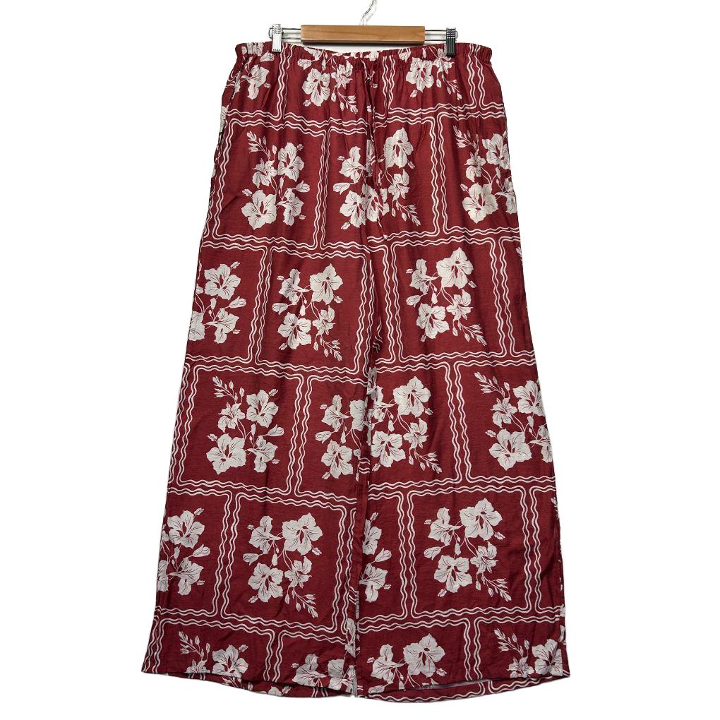 Avella Red Floral Wide Leg Pants - Size 20