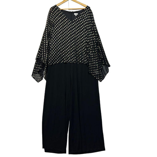 Avenue Black Gold Spot Jumpsuit - Size 24