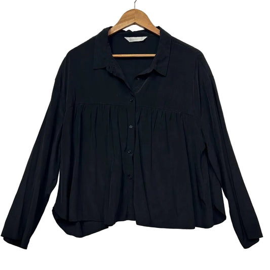 B Collection Black Long Sleeve Shirt - Size 16