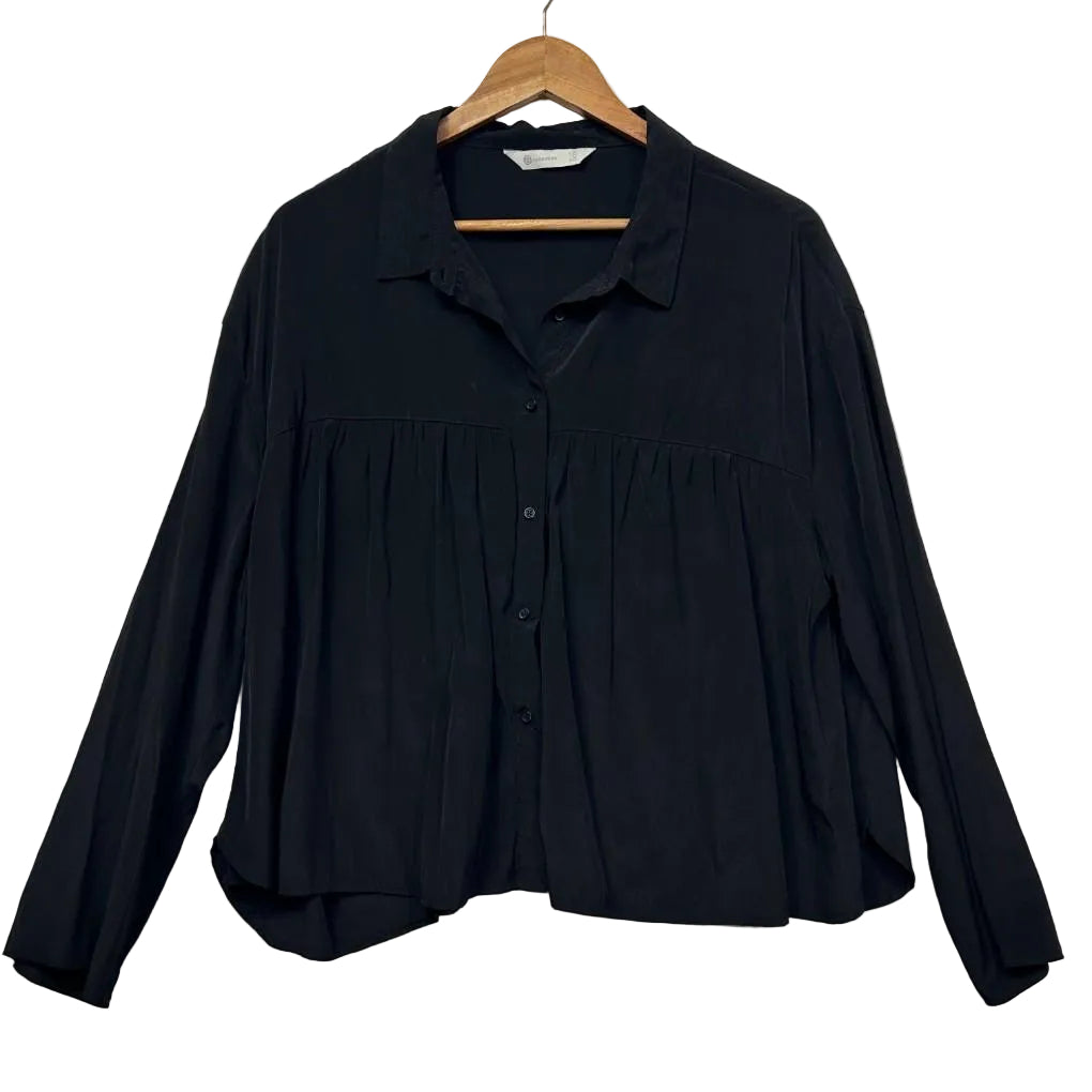 B Collection Black Long Sleeve Shirt - Size 16