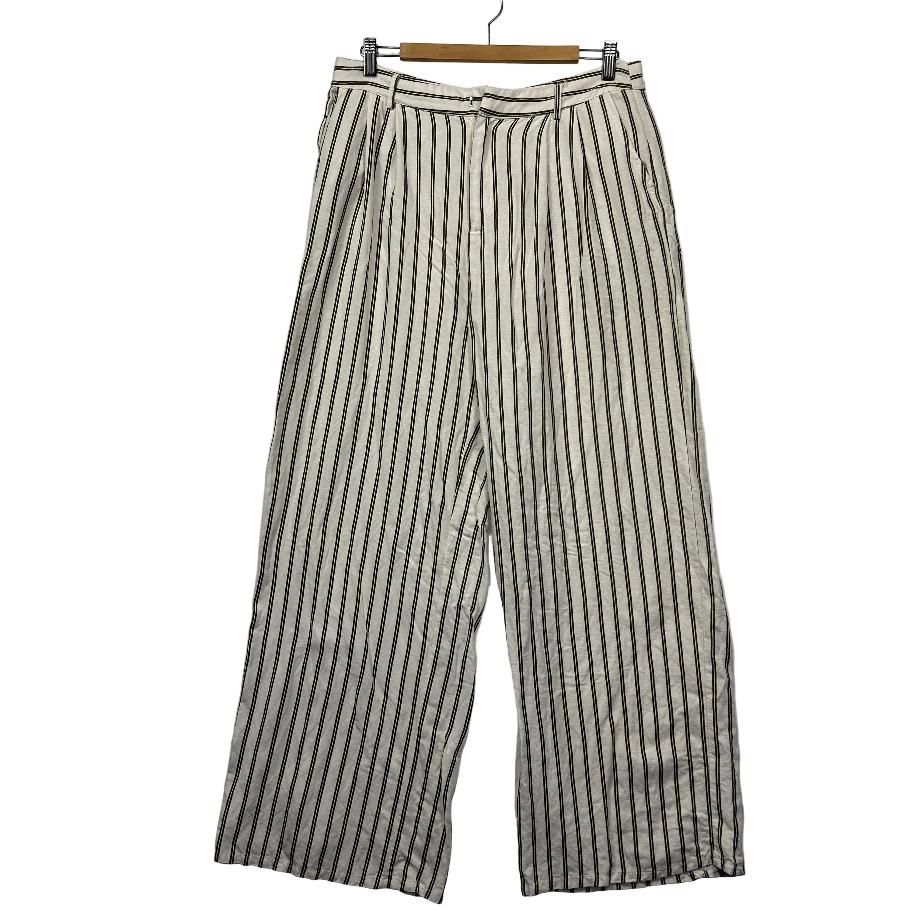 B Linen Striped Pants Size 14
