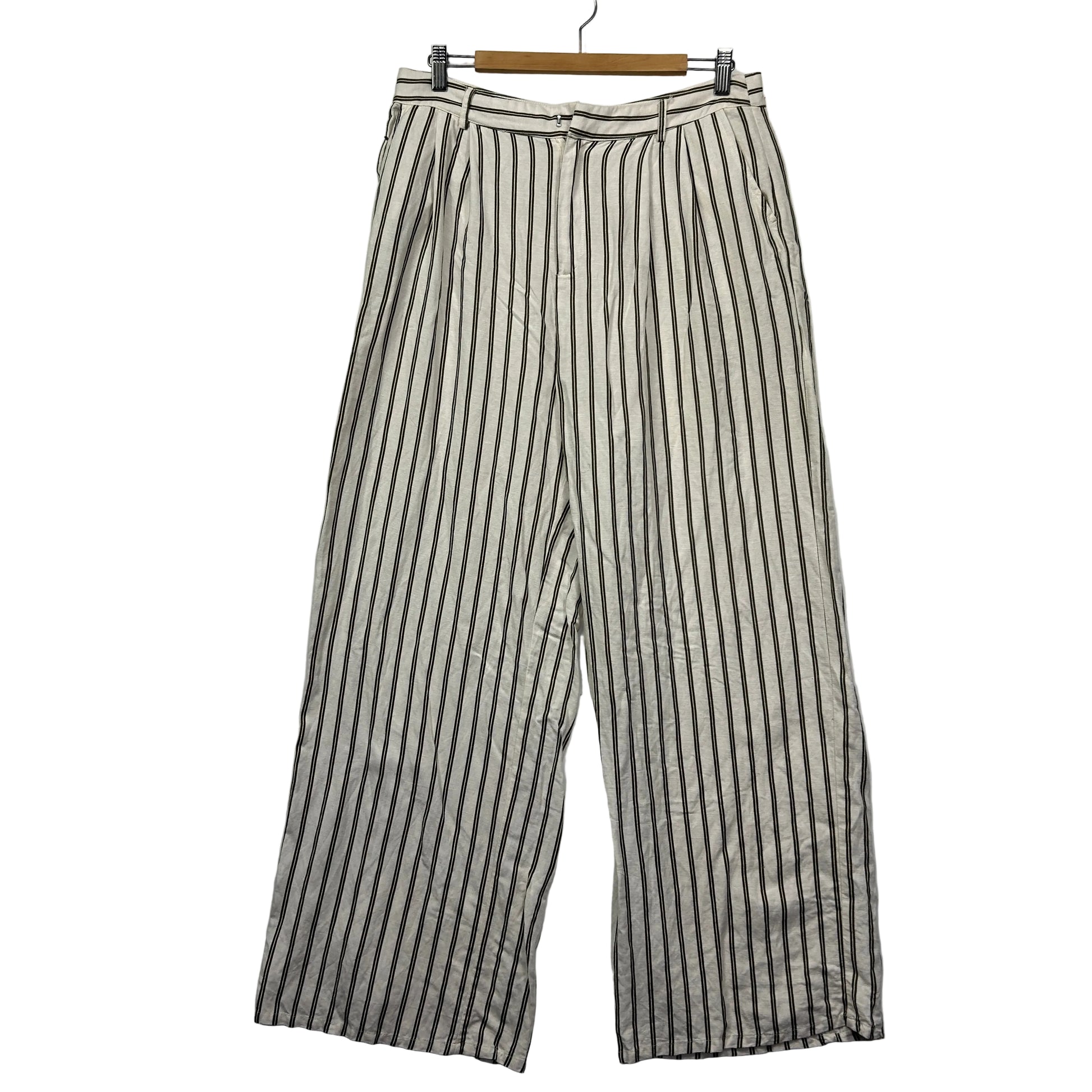 B Linen Striped Pants Size 14