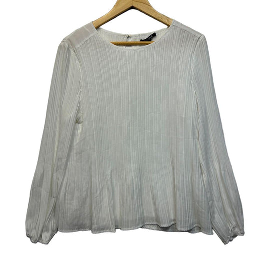 Basque White Pleated Top - Size 16W