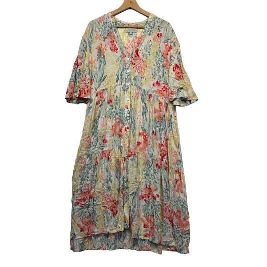 Bee Maddison Cream Floral Dress - Size 16
