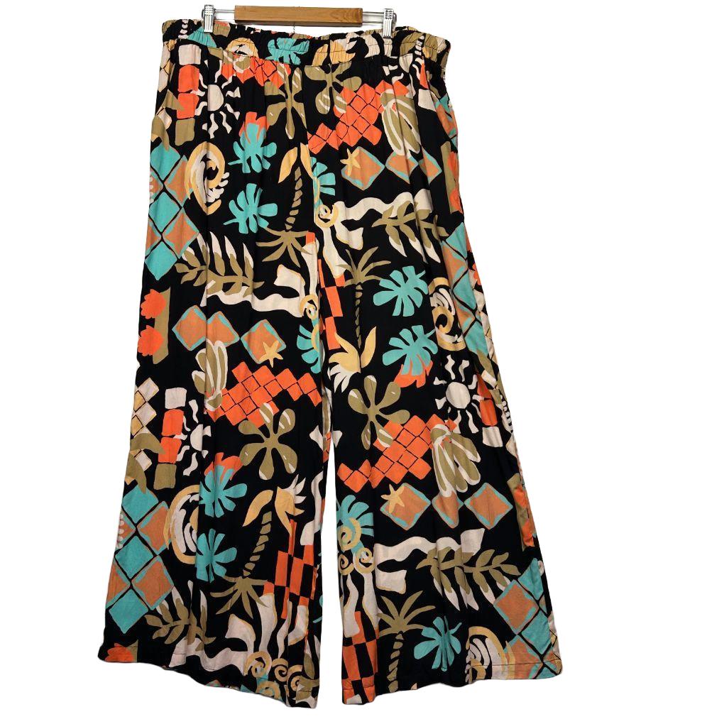 Bee Maddison Multicoloured Print Pants - Size 24