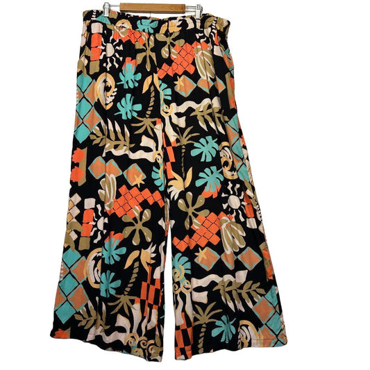 Bee Maddison Multicoloured Print Pants - Size 24