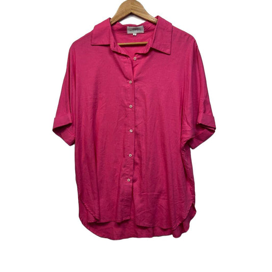 Bee Maddison Pink Linen Top - Size 14