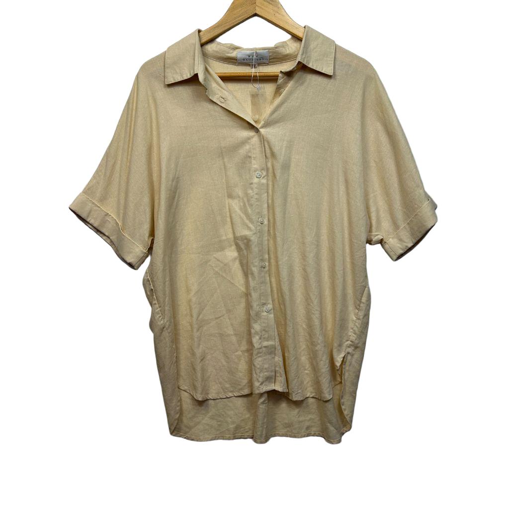 Bee Maddison Cream Linen Top - Size 14
