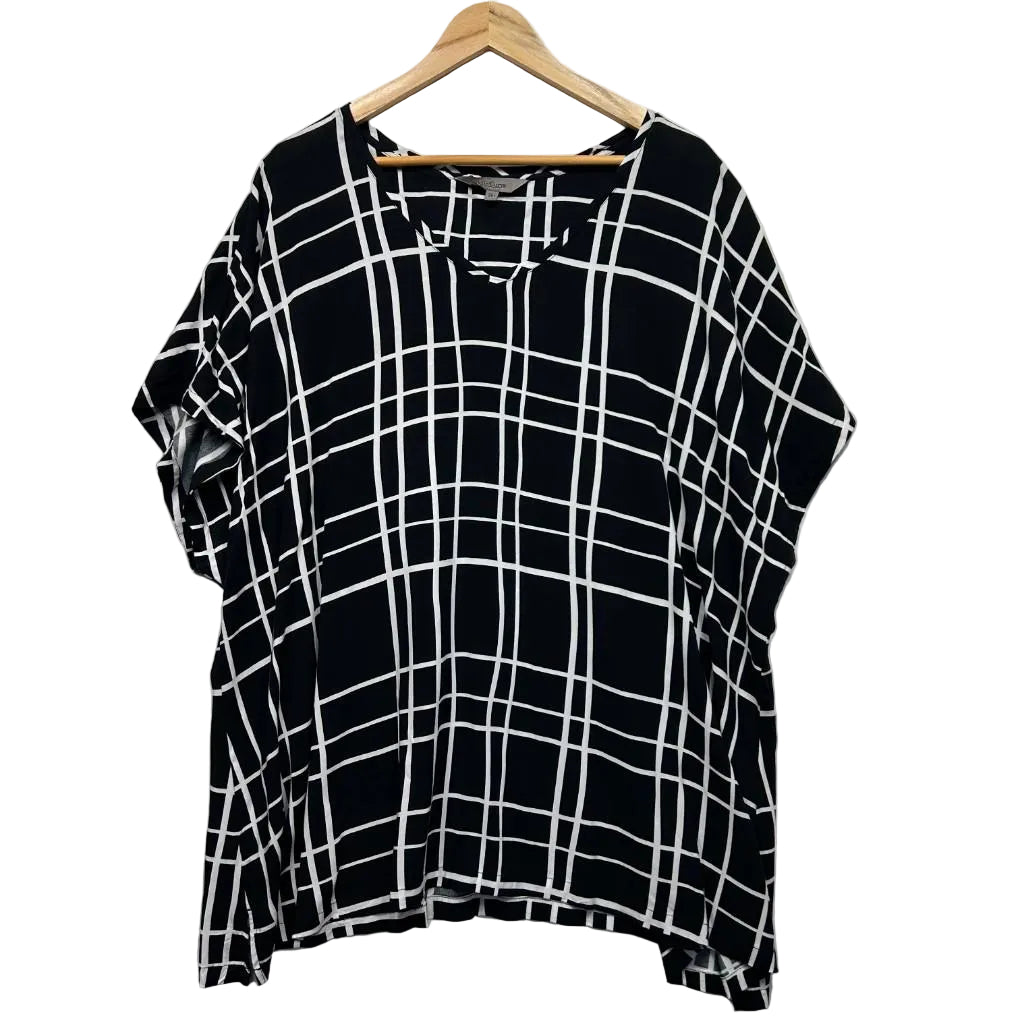 Belle Curve Black Check Top - Size 26