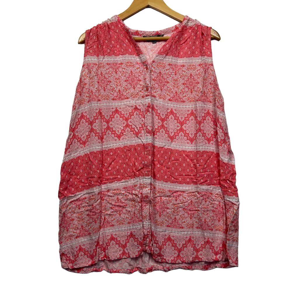 Belle Curve Pink Boho Print Sleeveless Top - Size 18