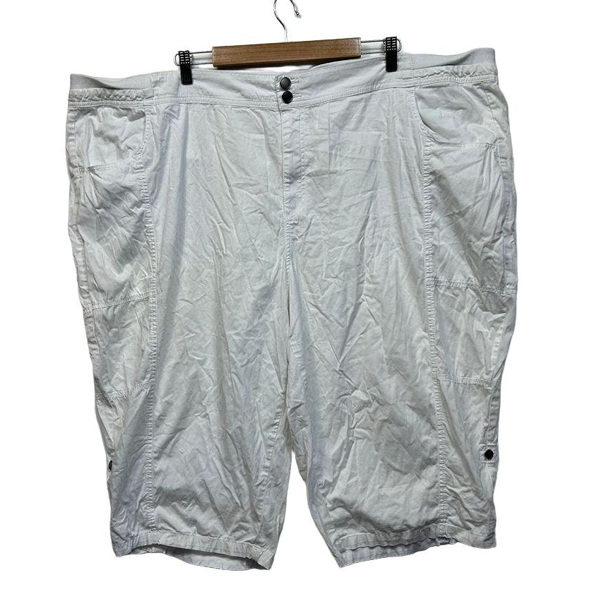 Belle Curve White Cotton Shorts - Size 26