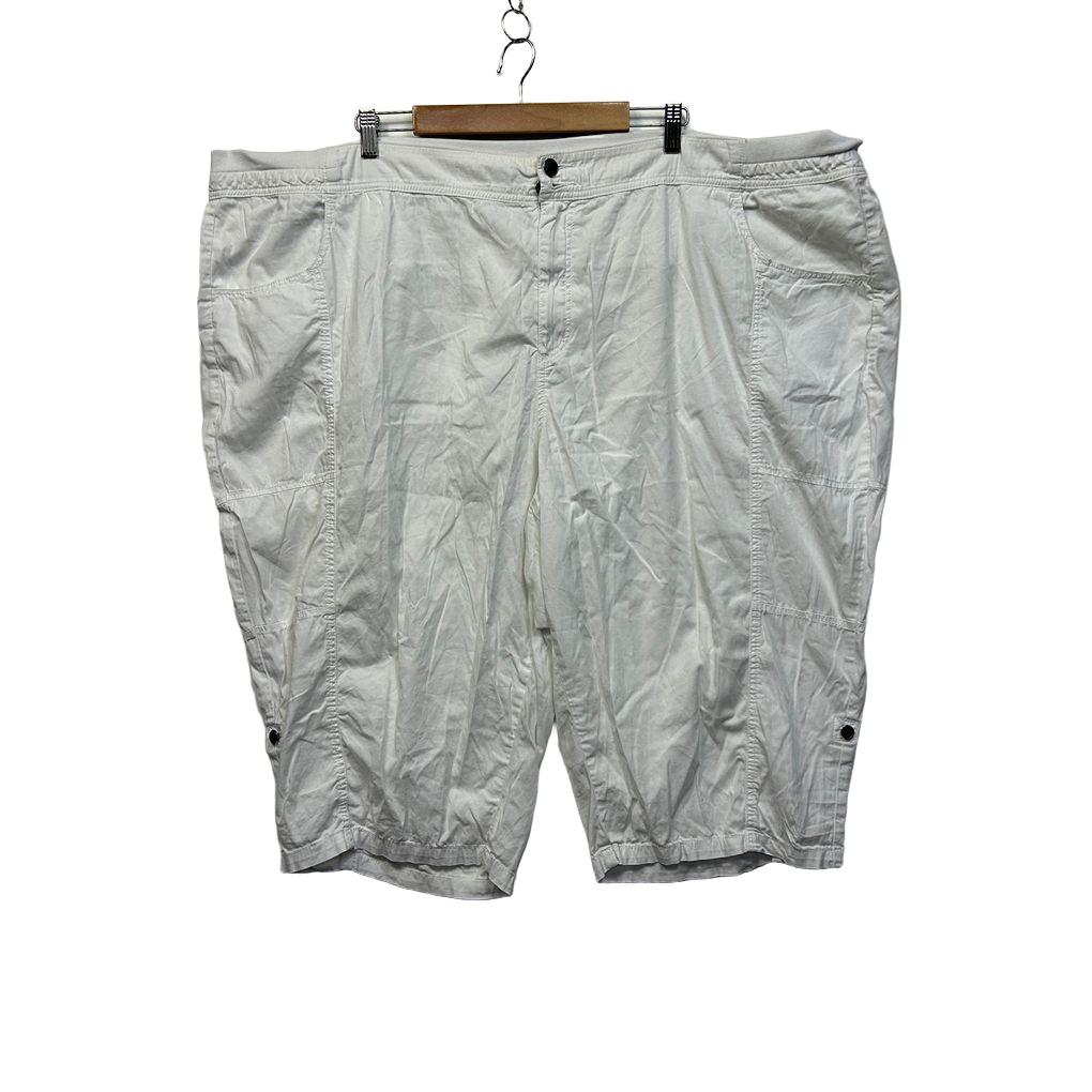 Belle Curve White Cotton Shorts - Size 26