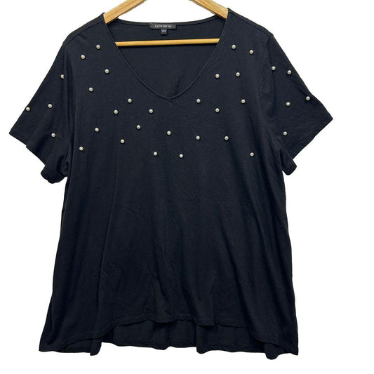 Bellecurve Pearl Embellished Top - Size 22+