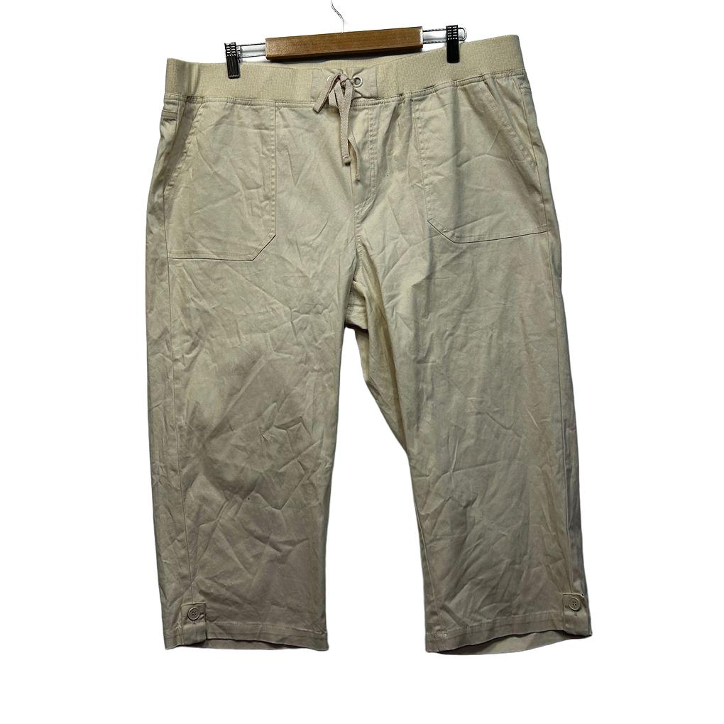 Beme Beige Cotton Cropped 3/4 Pants - Size 16