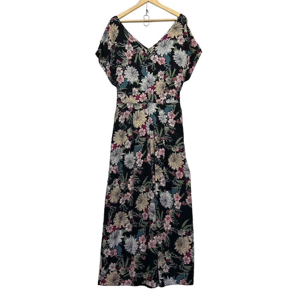 Beme Black Floral Jumpsuit - Size 16