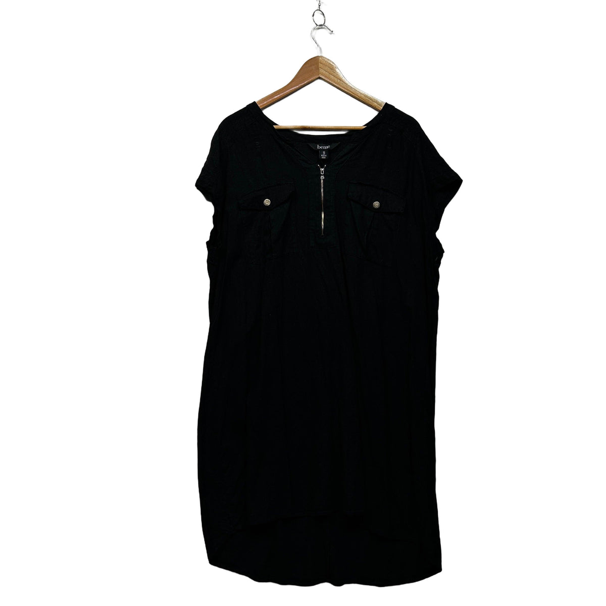 Beme Black Plus Size Linen Dress - Size 16