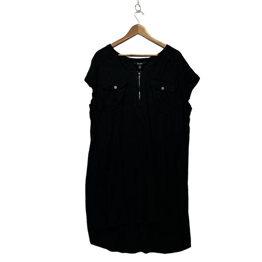 Beme Black Plus Size Linen Dress - Size 16