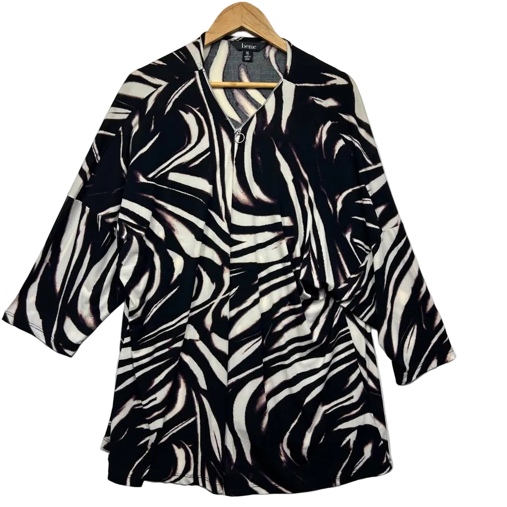 Beme Black Zebra Print Top - Size 22/XL