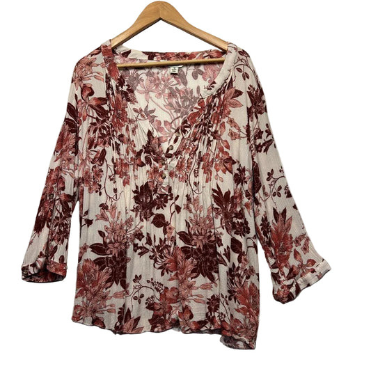 Beme Pink Floral Top - Size 16