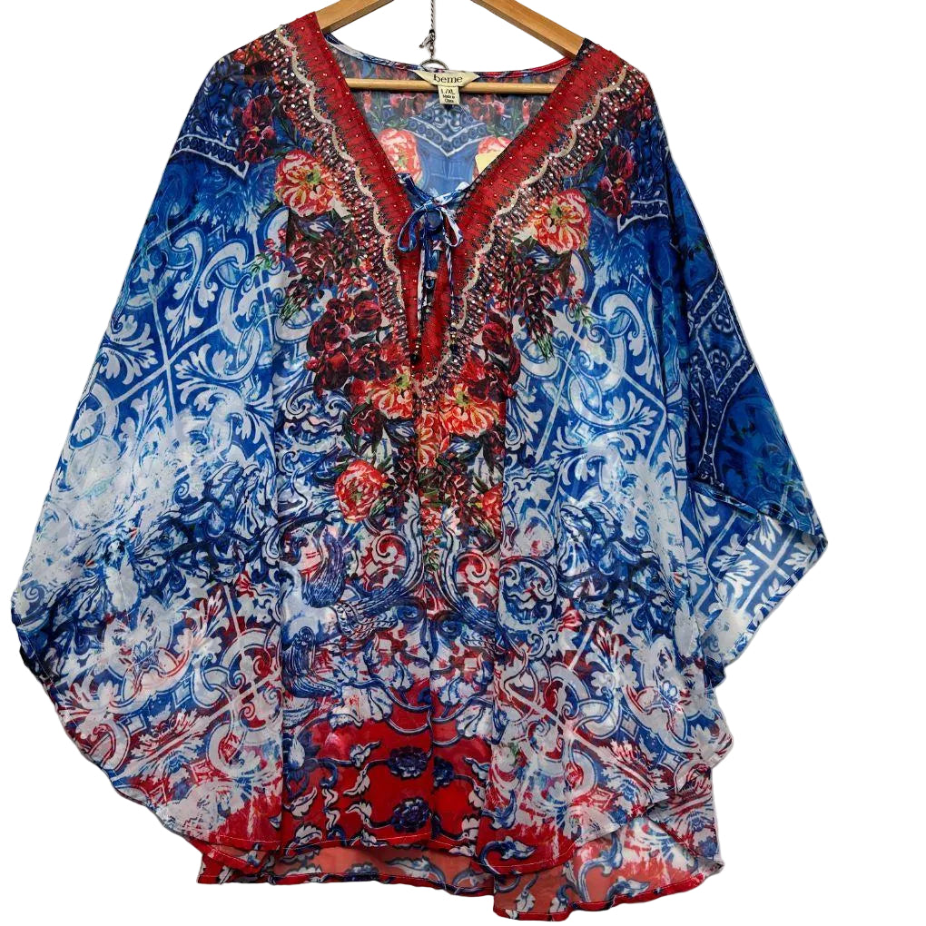 Beme Red Paisley Kaftan - Size L/XL