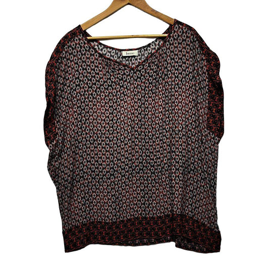 Beme Red Print Top - Size 22/24