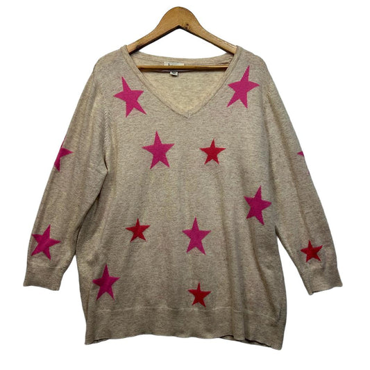 Beme Pink Star Wool Blend Jumper - Size 18/M