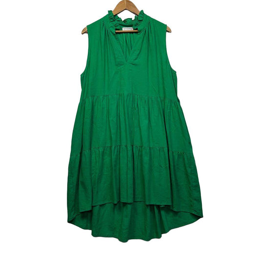 Betty Basics Green Linen Dress - Size 16