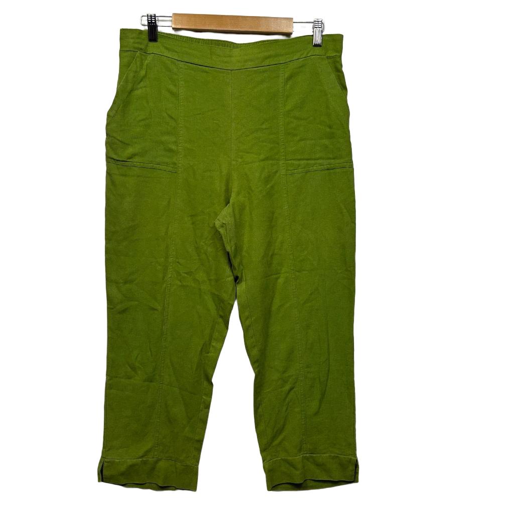 Betty Basics Green Linen Pants - Size 12