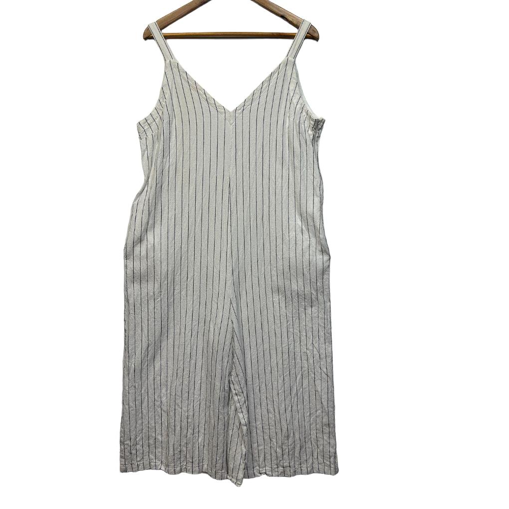 Betty Basics White Striped Jumpsuit - Size 16