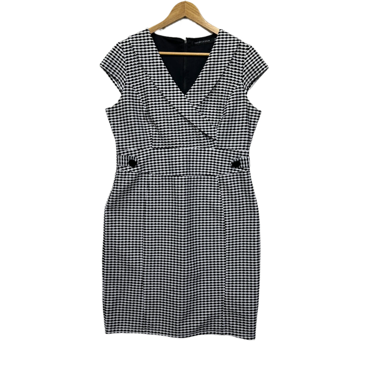 Bird by Design Birdsnest Black White Cap Sleeve Dress - Size 14