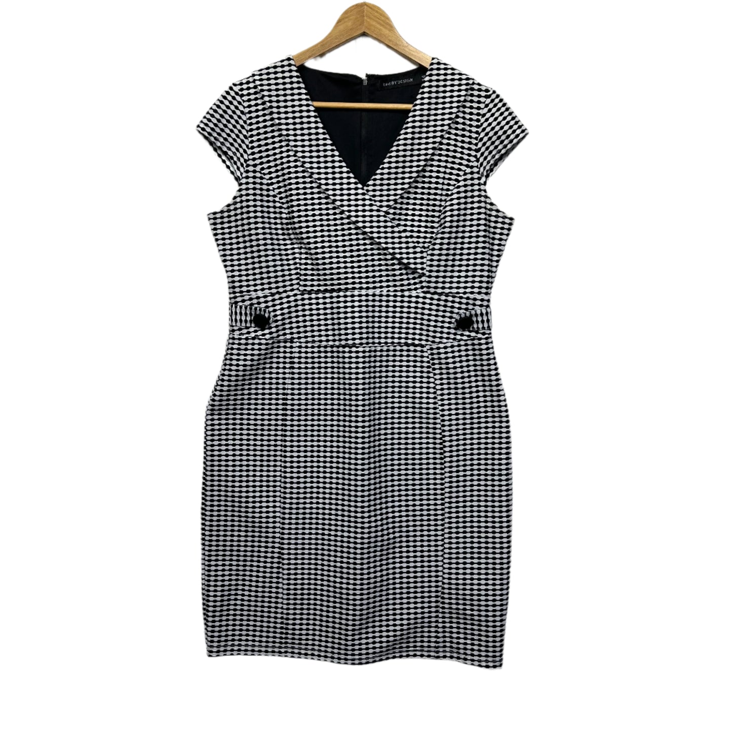 Bird by Design Birdsnest Dress Size 14 Cap Sleeve Black White