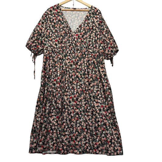 Black Floral Dress - Size 5XL