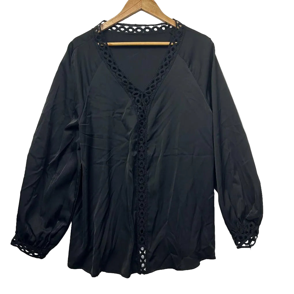 Black Long Sleeve Top - Size 2XL