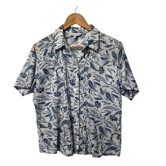 Black Pepper Blue Paisley Shirt - Size 14