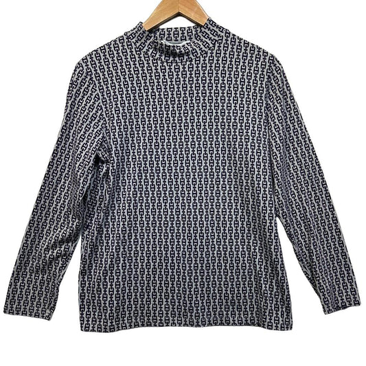 Black Pepper Grey Purple Print Top - Size 12