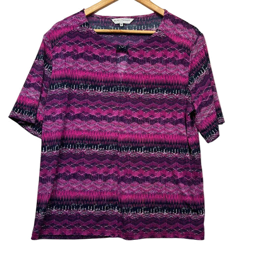 Black Pepper Pink and Black Print Top - Size 16