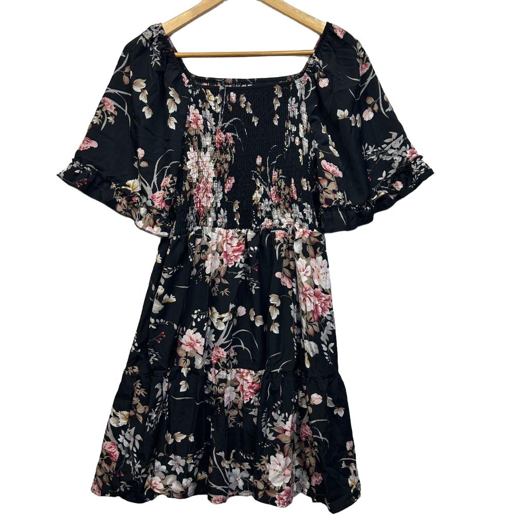 Black Floral Dress - Size 2XL