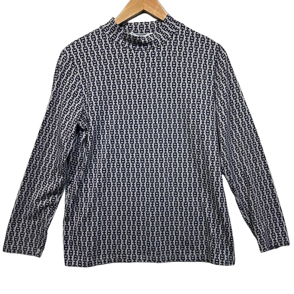 Black Pepper Grey Purple Print Top - Size 12